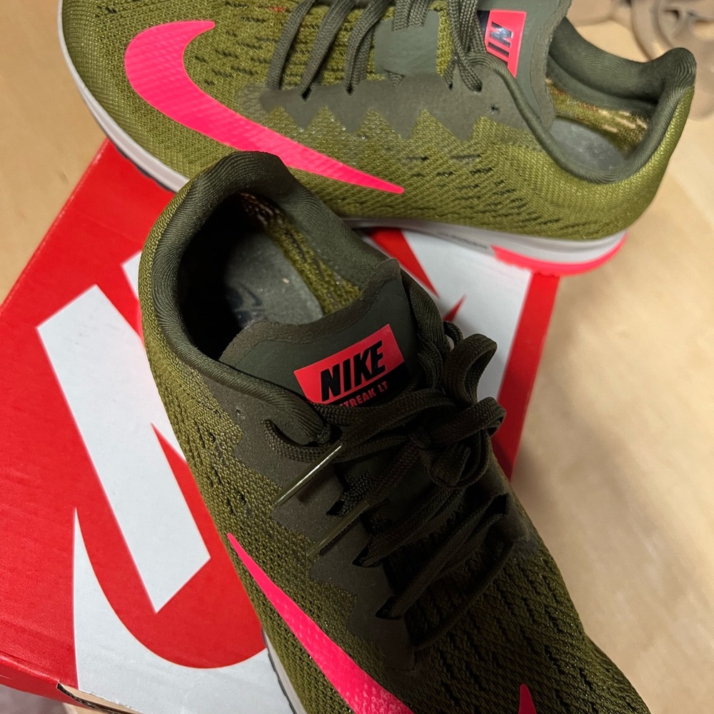 Nike Khaki and Neon Pink Running Shoes